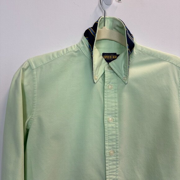 Rugby Ralph Lauren OCBD Button Down Shirt Green Size 2 - Picture 1 of 12